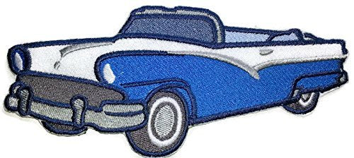 Colección de Autos Clásicos [Ford Sunliner 1956] [Historia del Automóvil Americano Bordada] Parche Bordado para Planchar o Coser [17,3 cm x 8 cm] Hecho en EE. UU.