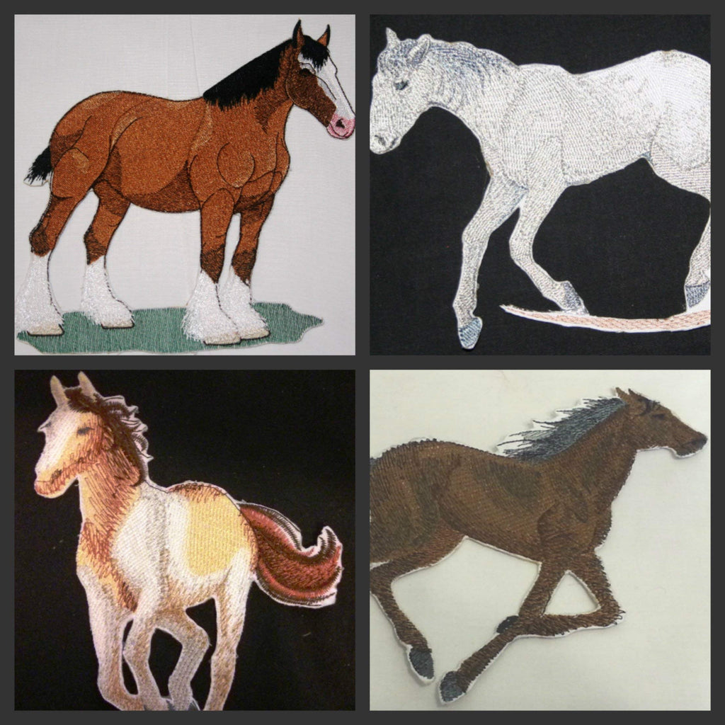 Custom and Unique Spirit of Running Stallions [Running Horses] Embroidered Iron On/Sew Patch (9" x 7") Made in USA]