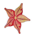 Starfish in watercolor (6.77" x 5.86") embroidered iron-on patch