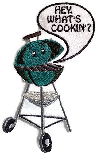 Lets go Outback for BBQ Apron Design [Hey What's Cooking in] Embroidered Iron On/Sew Patch (6.8" x 4.45") Made in USA]