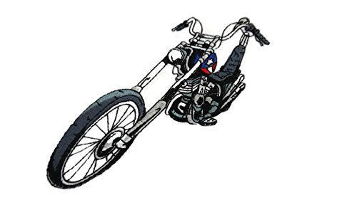 Set of 3 Biker Vest & Skull Motorcycle Crest 3-Pack Embroidered Patches | Iron-On or Sew-On Appliques for Jackets, Vests & DIY Crafts Component