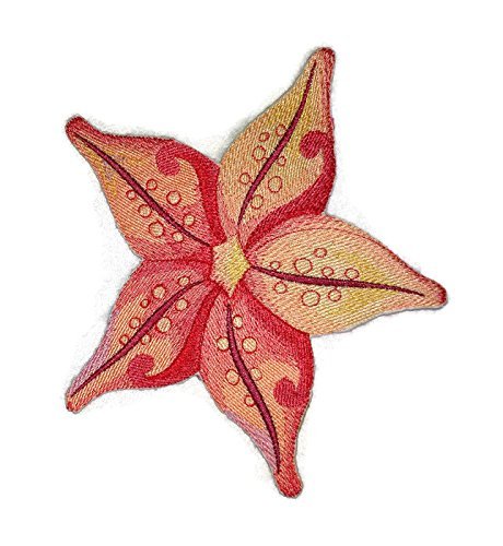 Nature's Bounty Beautiful Custom Fish Portraits [ Starfish in Watercolor ] Embroidered Iron On/Sew Patch (6.77" x 5.86") Made in USA]