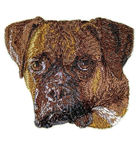 Amazing Dog Faces [ Boxer Dog Face] Embroidery Iron On/Sew Patch (3.69" x 4")[Made in USA]
