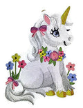 Soft and Sweet Unicorn (7.8" x 5.7") embroidered iron-on patch