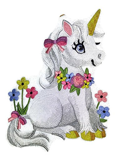 Custom Legendary Mythical Unique [Soft and Sweet Unicorn] Embroidery Iron On/Sew Patch (7.8" x 5.7")[Made in USA]