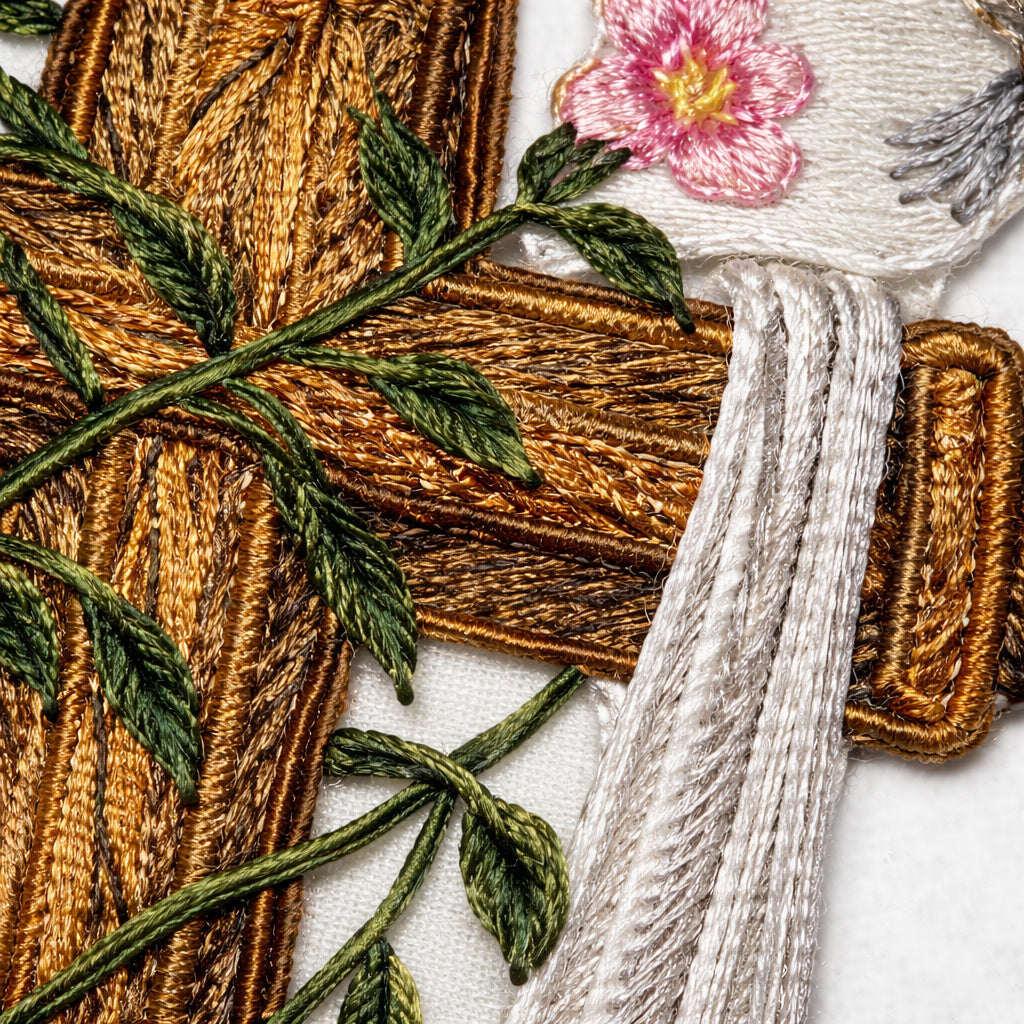 Holy Sacred Cross with Hummingbirds Embroidered Patch (6.5" x 4.85") Inches) Nature's Bounty Faith Design, Iron On or Sew On, Made in USA