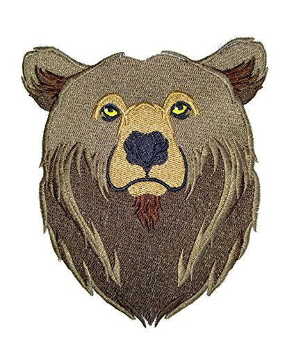 Nature Weaved in Threads, Amazing Animal Kingdom [Bear Face] [Custom and Unique] Embroidered Iron on/Sew Patch (5.32" x 5.58") [Made in USA]