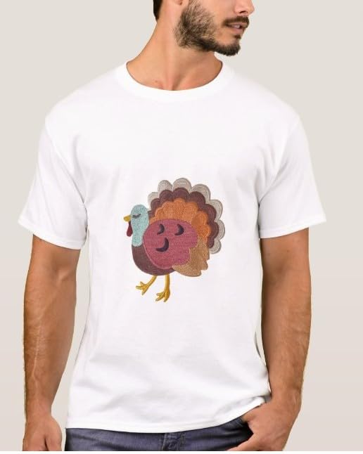 Happy Thanksgiving (Turkey Trot) Custom and Unique Embroidered Iron on/Sew Patch (4.87' x 5.21')