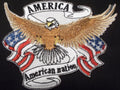 Eagle With American Banner (5" x 4") embroidered iron-on patch