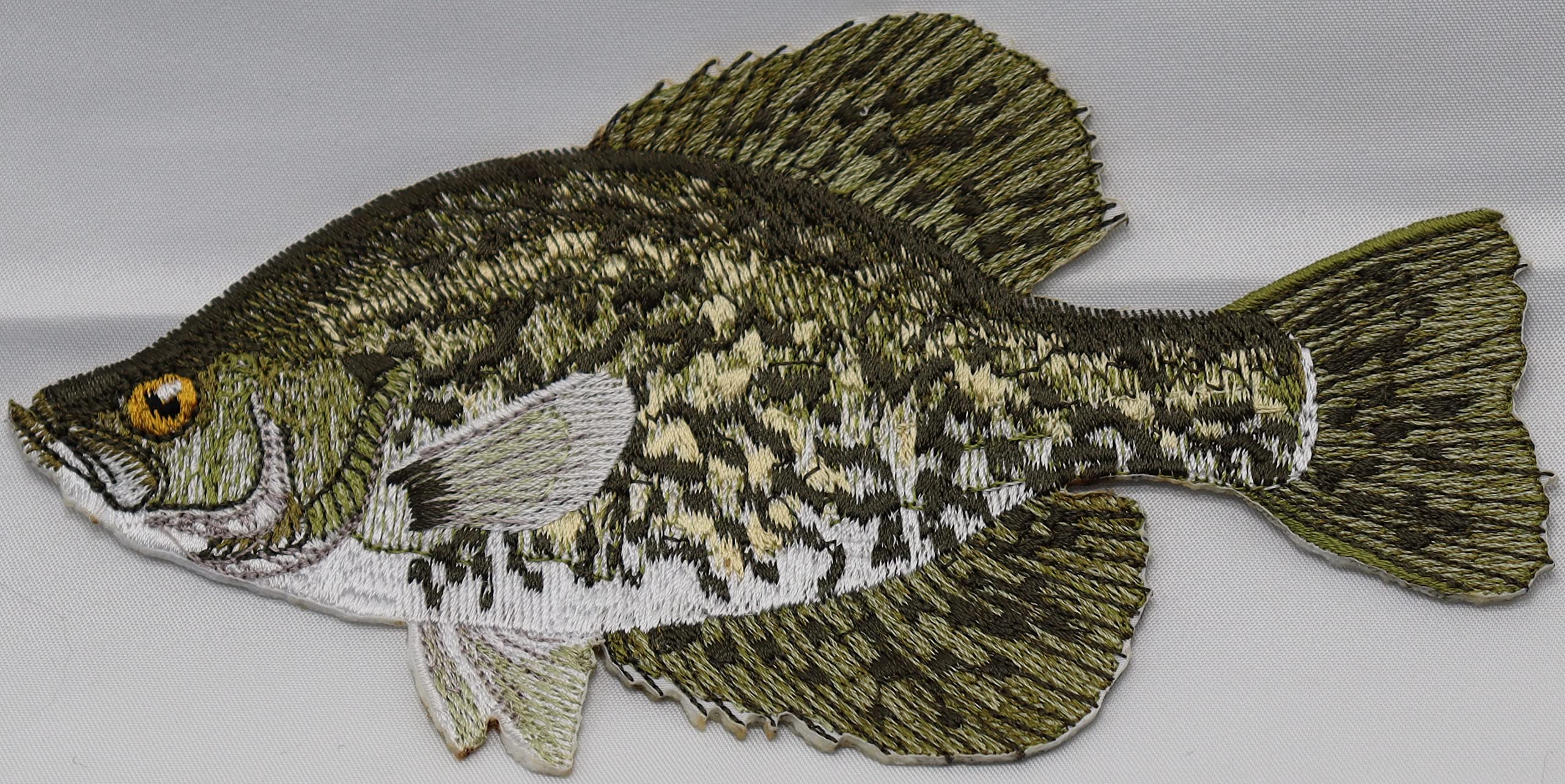 Nature's Bounty Beautiful Custom Fish Portraits [Crappie] Embroidered Iron On/Sew Patch (6" x 5") Made in USA]