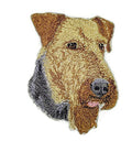 Airedale Terrier Dog Face (4" x 3.18") embroidered iron-on patch