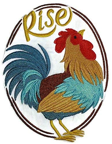 Nature Weaved in Threads, Amazing Rooster [Rise and Shine Rooster ] [Custom and Unique] Embroidered Iron on/Sew Patch (6.57" x 4.85") [Made in USA]