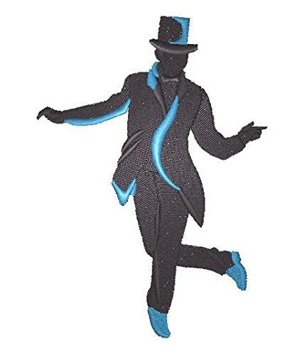 BeyondVision Let's Dance Custom and Unique Embroidered [Tap Silhouette Right Posture] Embroidered Iron on/Sew Patch (5" x 3.3") [Made in USA]