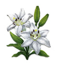 Lily Blooms (5.87" x 7.07") embroidered iron-on patch