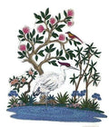Nature Weaved in Threads, Birds Kingdom [Crane in Pond] [] / (7.5" x 6") [] embroidered iron-on patch