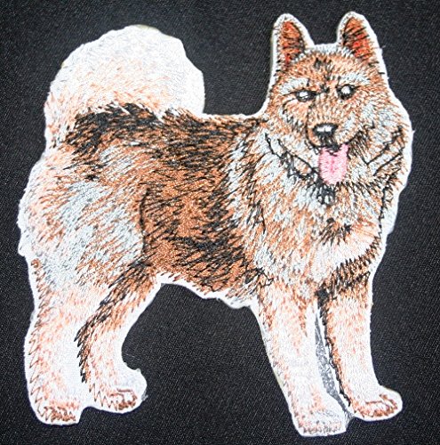 Impresionantes retratos de perros personalizados [Cazador de Alces Noruego] Parche bordado para planchar o coser [11,4 cm x 10,7 cm] [Hecho en EE. UU.]