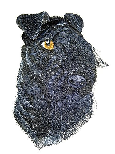 Amazing Custom Kerry Blue Terrier Dog Face Embroidery IronOn/Sew Patch (5.5" x 4")[Made in USA]