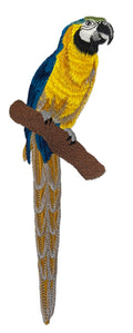 Birds Blue & Yellow Macaw Beyond Vision (3.11" x 8.52") embroidered iron-on patch