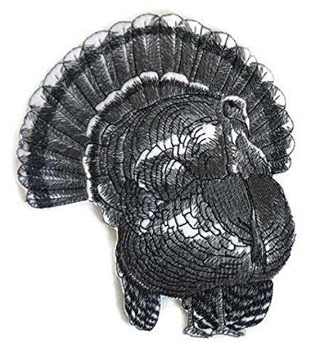 Custom and Unique Happy Thanksgiving [ Turkey Sketch] Embroidered Iron on/Sew Patch (7.8" x 7.16") [Made in USA]