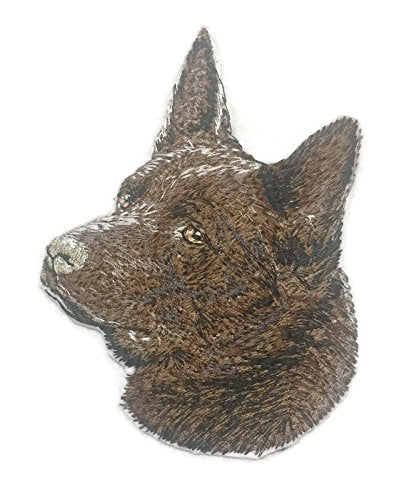 Amazing Custom Dog face Portraits [Australian Kelpie ] Custom and Unique] Embroidered Iron on/Sew Patch (3.5" x 4") [Made in USA]