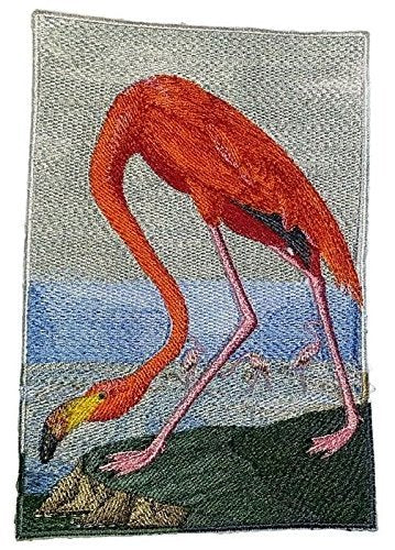 Nature Weaved in Threads, Amazing Birds Kingdom [Greater Flamingo] [Custom and Unique] Embroidered Iron on/Sew Patch (7.5" x 5.2") [Made in USA]