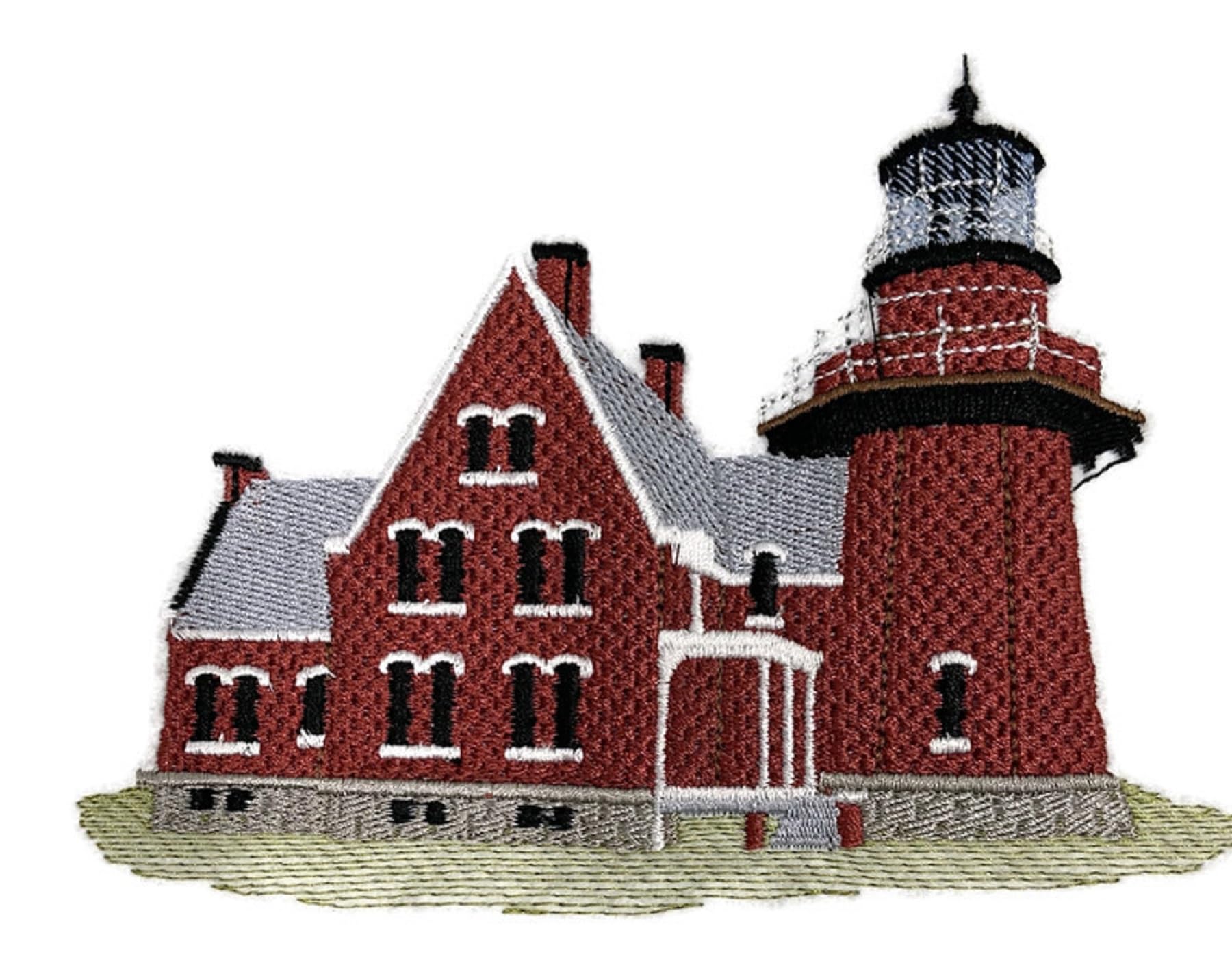 Captain I See The Light Custom and Unique Lighthouse [ Block Island Southeast Light (Rhode Island) ] Embroidered Iron on/Sew Patch (5.52" x 3.89") [Made in USA