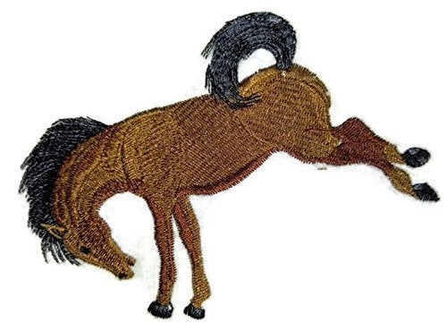 Parche bordado para planchar o coser de BeyondVision, personalizado y único, "Spirit of Stallions" [Caballo Bronco Corcovado] [Personalizado y único] [4,99" x 3,76"] [Hecho en EE. UU.]