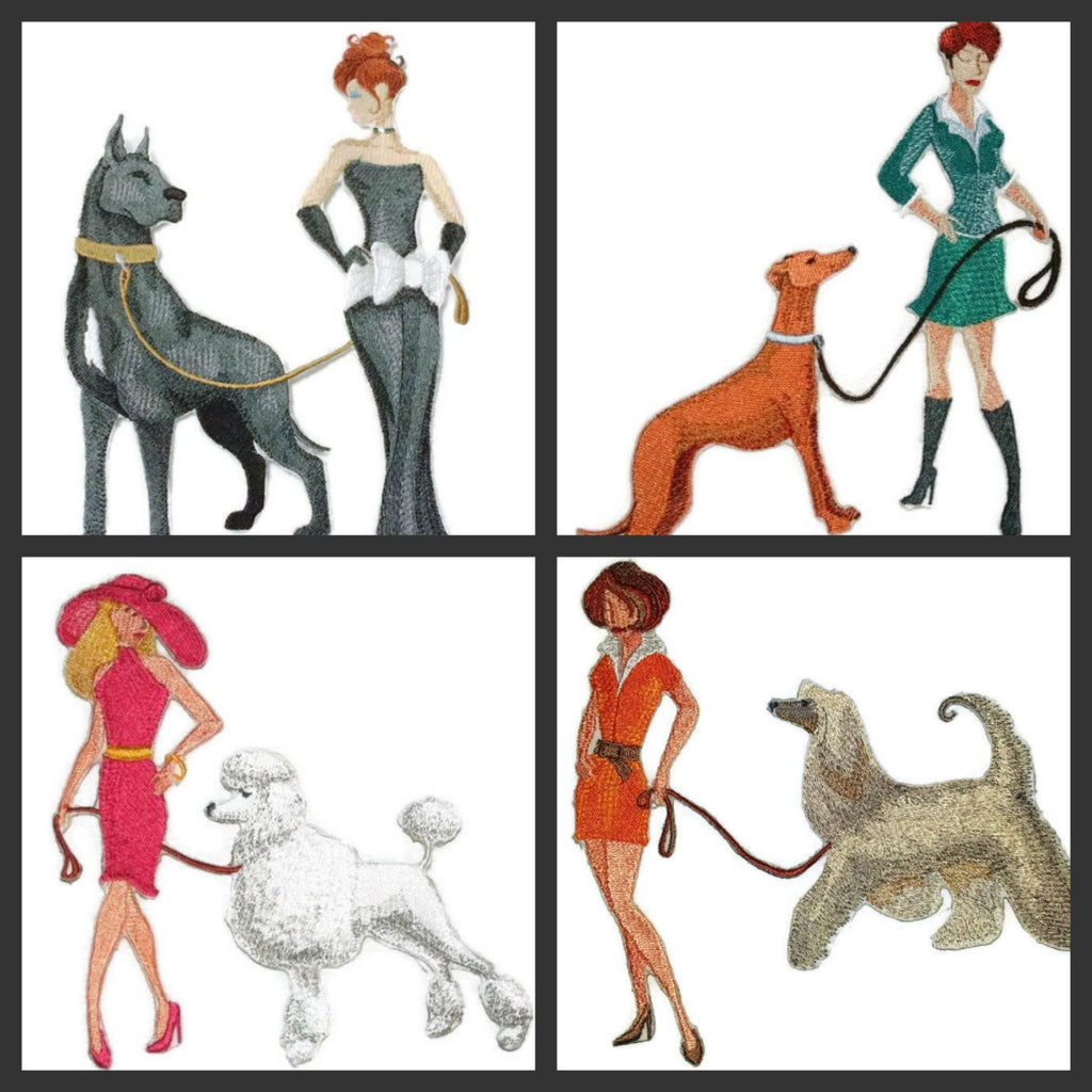 Amazing Custom Dog [Fashionista and Great Dane] Embroidered Iron On/Sew patch (9.5" x 6")[Made in USA]