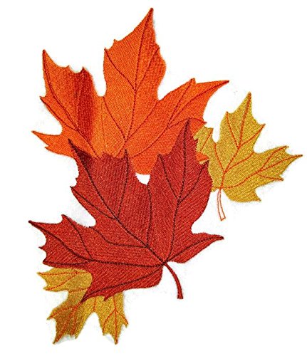 Fall at Its Best Unique Portraits [ Maple Leaf Montage ] Embroidered Iron on/Sew Patch (7" x 7.8") [Made in USA]