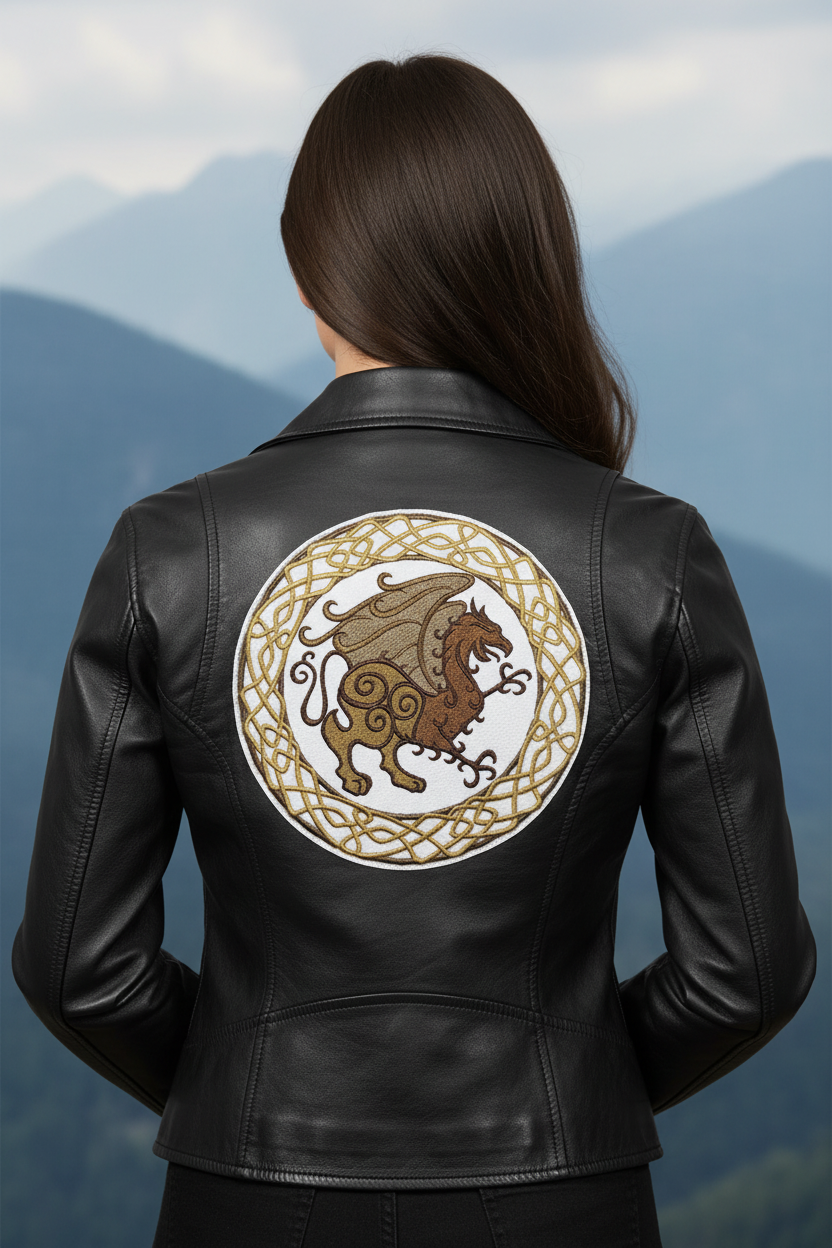 Celtic Gryphon Patch - Back Placement