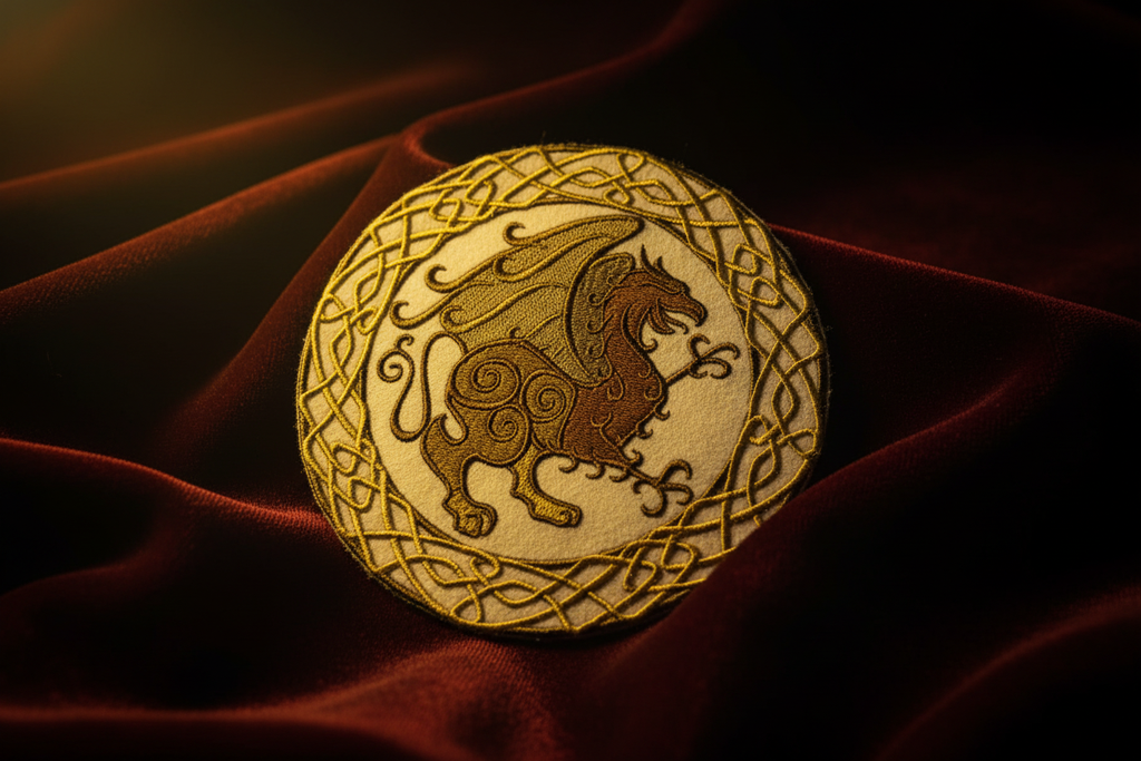 Celtic Gryphon Patch - Lifestyle