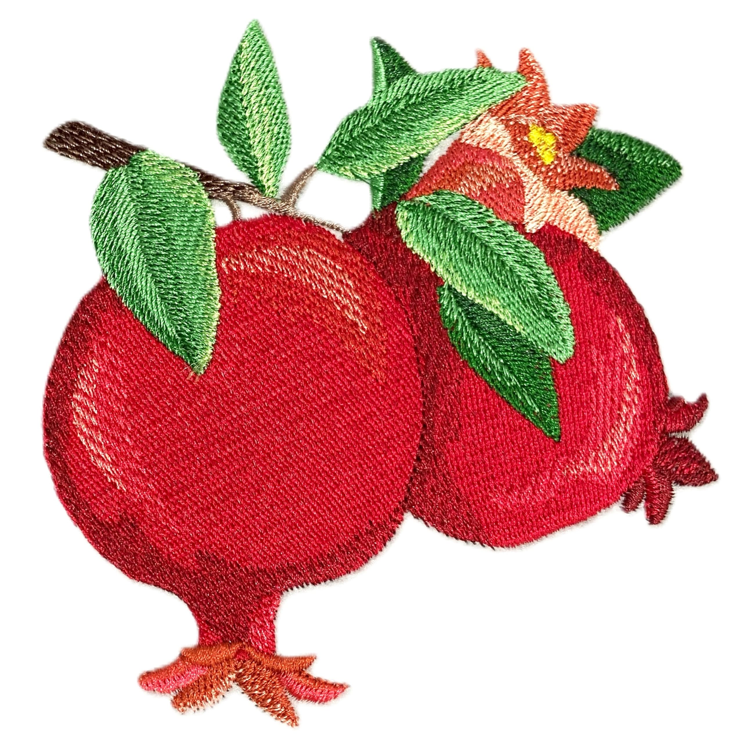 Parche bordado para planchar o coser con detalles de fruta de granada de Beyond Vision Custom Fruit [4,96" (ancho) x 4,89" (alto)]