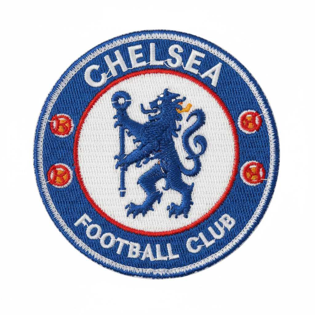 Chelsea FC Embroidered Patch – White Background