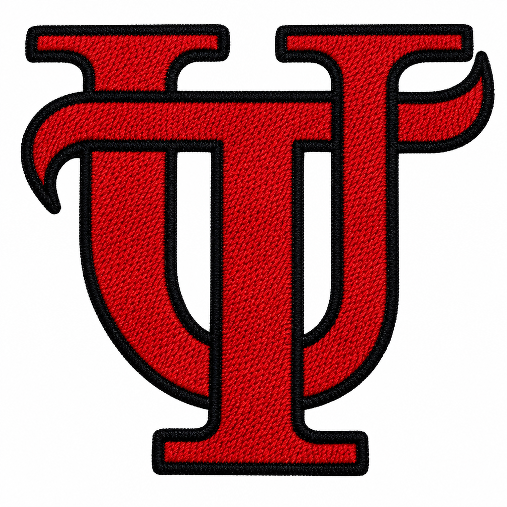 Cleaned and resized red-and-black letter patch