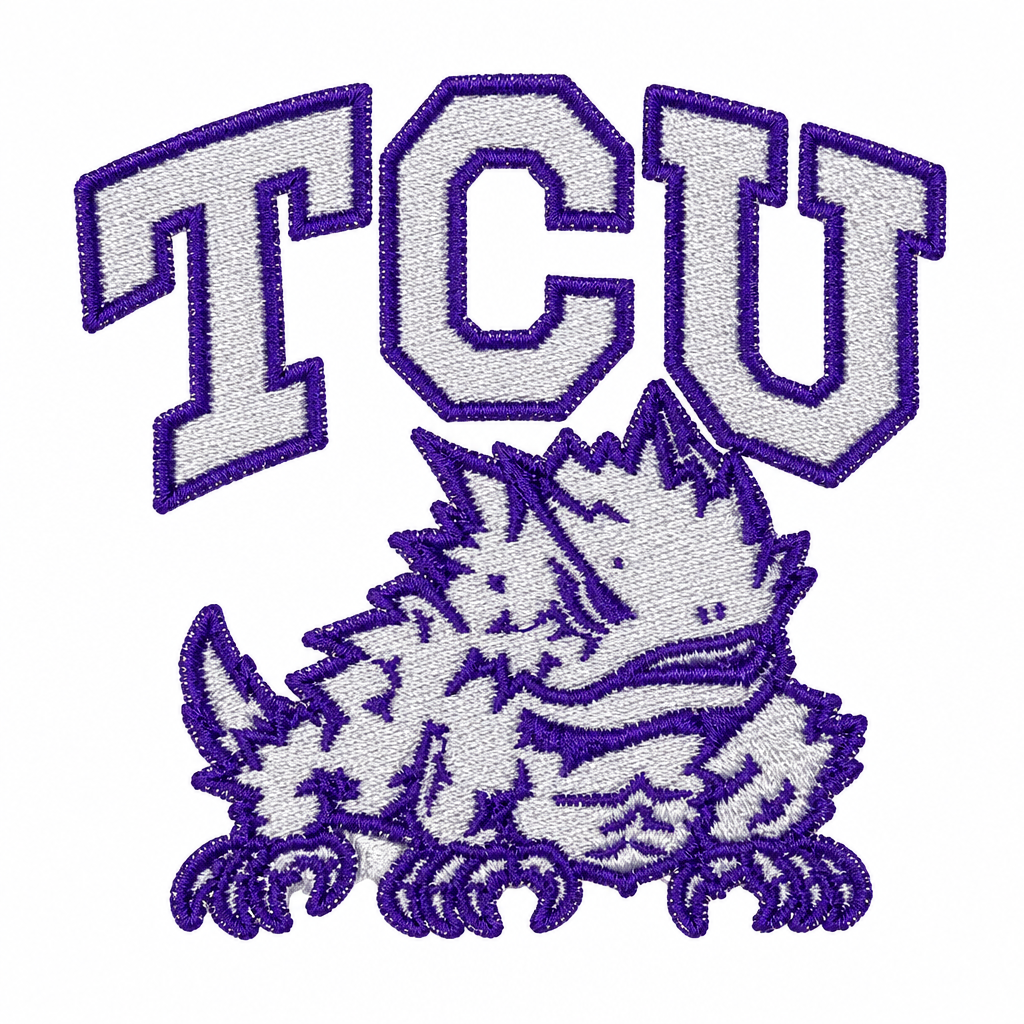 Cleaned and resized TCU horned frog patch