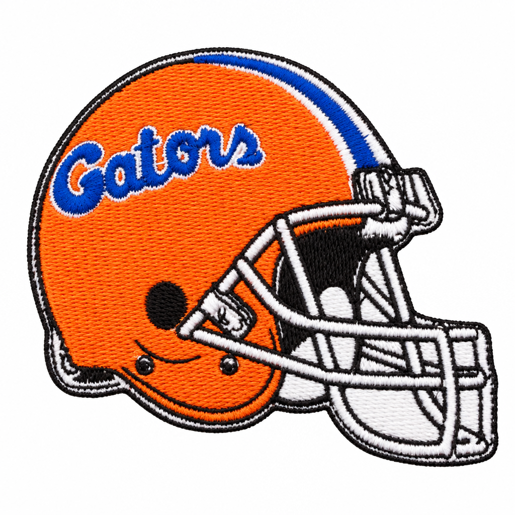 Cleaned Gators helmet patch