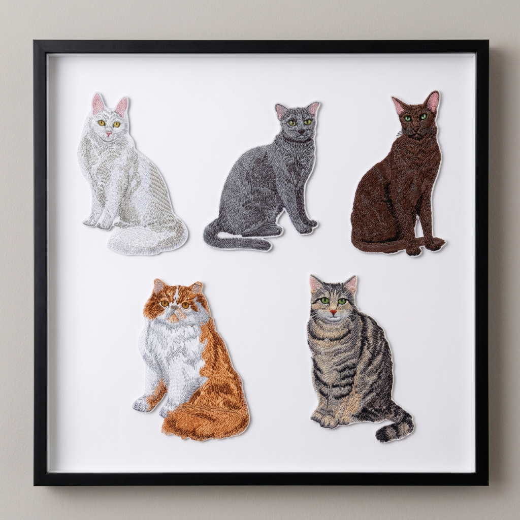 Corrected five-cat framed arrangement