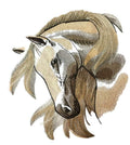Horse Face [Wild at Heart Stallion ] / (7.56" x 7.8") embroidered iron-on patch