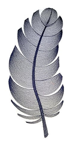 Nature Weaved in Threads, Amazing Feather [ Elegant Etching Feather ][Custom and Unique] Embroidered Iron on/Sew Patch (9.4" x 4") [Made in USA]
