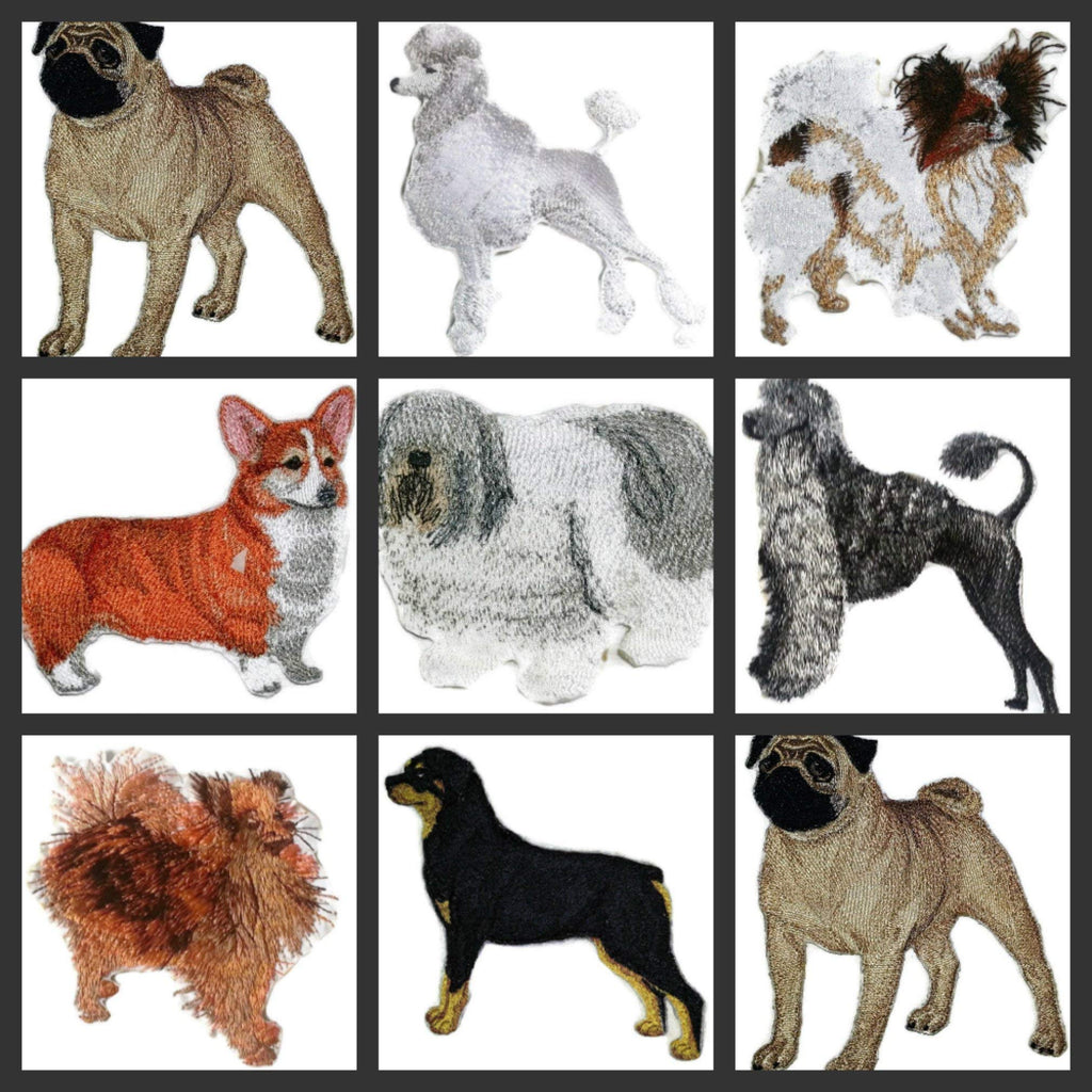 Elegant Poodle Embroidered Patch – Classic Dog Silhouette Iron-On or Sew-On Applique, 5.3” x 4.5”, Made in USA