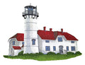 Chatham Lighthouse (8" x 6") embroidered iron-on patch