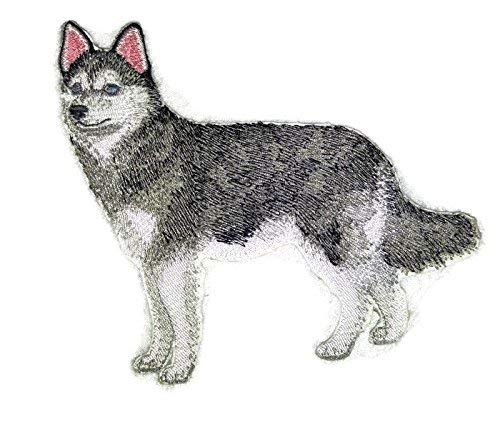 Impresionantes retratos de perros personalizados [Alaskan Klee Kai] Parche bordado para planchar o coser [11,4 x 11,4 cm] [Hecho en EE. UU.]