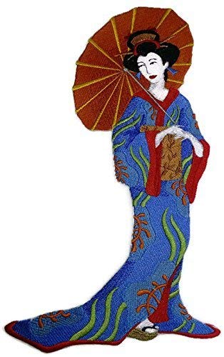 Amazing Custom Geisha Portraits [Geisha] [Rich Japanese Culture and Tradition] Embroidered Iron On/Sew Patch (11.5" x 7.4") [Made in USA]