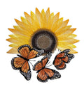 Flourish to Flutter - Sunflower &amp; Monarch (5.55" x 7.79") embroidered iron-on patch