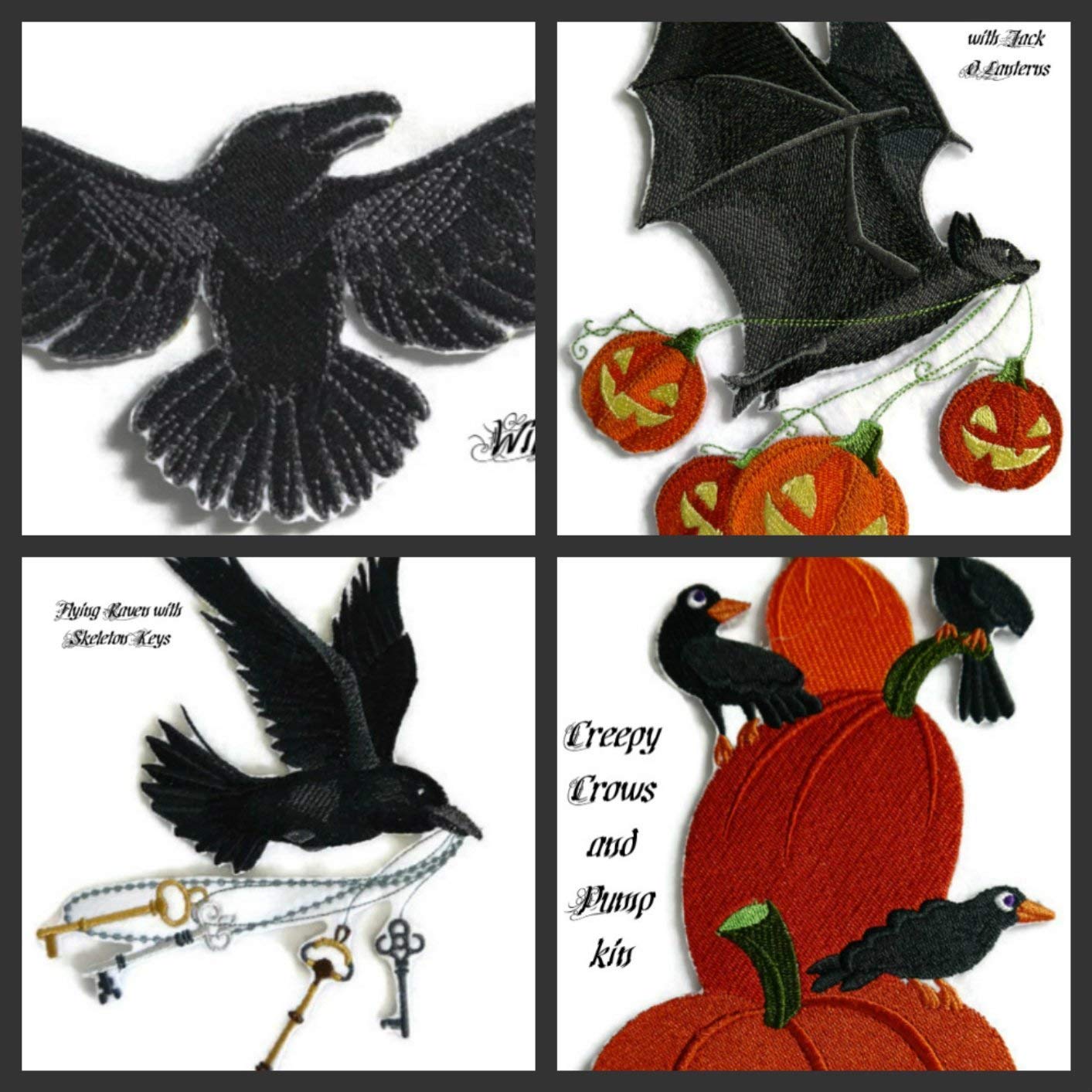 Custom and Unique Happy Halloween [Wild Side Raven] Embroidered Iron on/Sew Patch (8.1" x 5") [Made in USA]