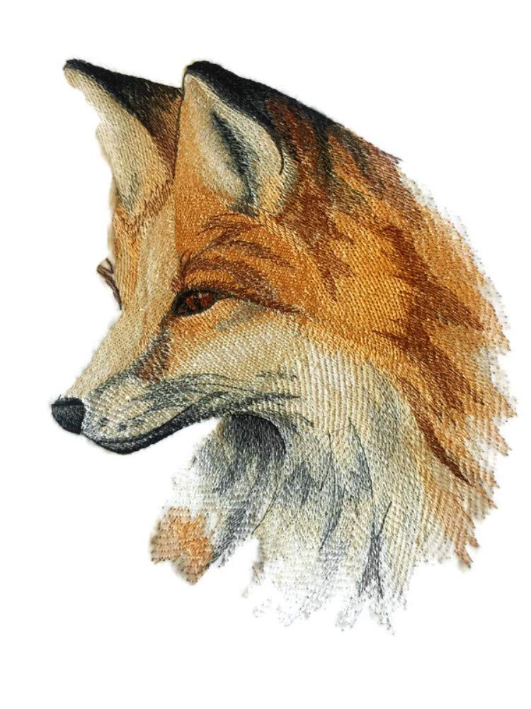 Nature Weaved in Threads, Amazing Animal Kingdom [Wild Beauty Fox ][Custom and Unique] Embroidered Iron on/Sew Patch (6.85" x 8.88")