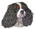 Cavalier King Charles Spaniel Dog Face (4" x 3.6") embroidered iron-on patch