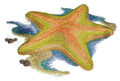 Nature's Bounty Beautiful Custom Fish Portraits [ Starfish Shore ] Embroidered Iron On/Sew patch (6.83" x 4.22") Made in USA