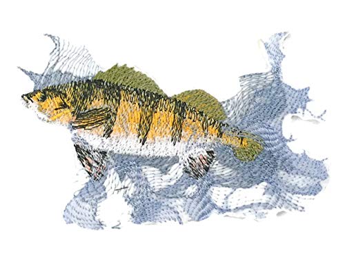 Nature's Magic Beautiful Custom Fish Portraits [Yellow Perch ] Embroidered Iron On/Sew Patch (4.56" x 2.96") Made in USA