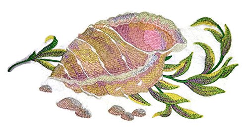Ocean Calling Custom and Unique [ Sea Shell in Watercolor ] Embroidered Iron On/Sew Patch (9.4" x 5") Made in USA]